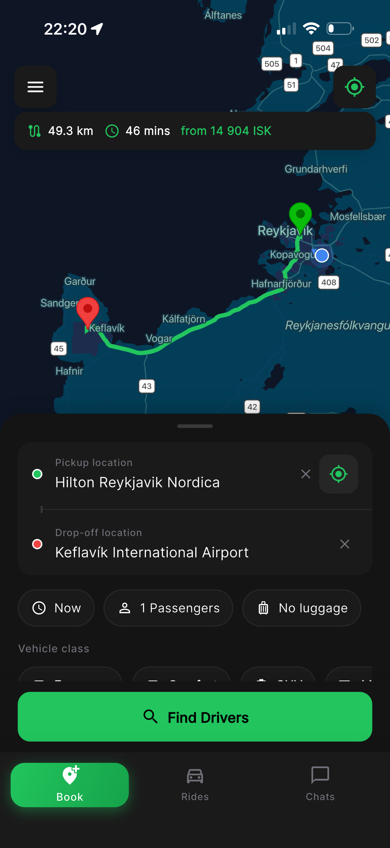 Flott Iceland app screenshot 2