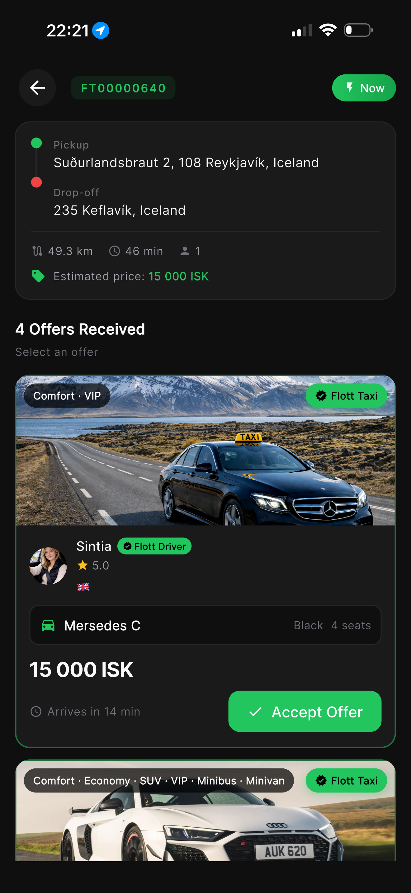Flott Iceland app screenshot 3