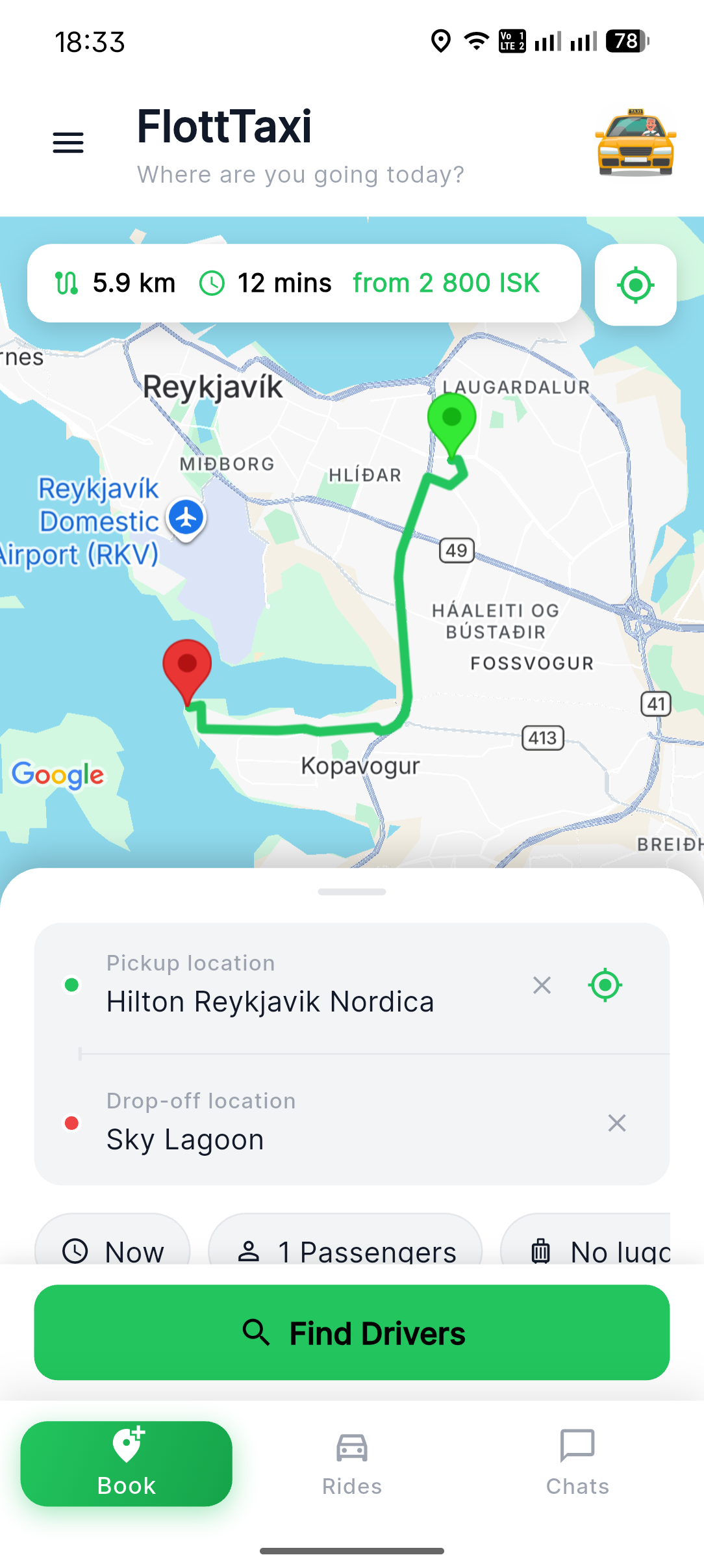Flott Iceland app screenshot 3