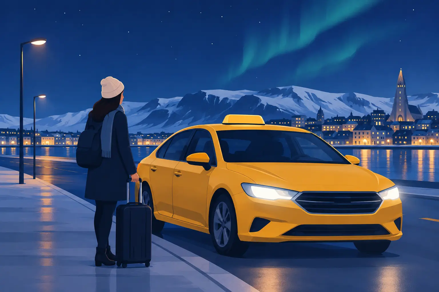 Late Night Pickup Example for Iceland Taxi Rides