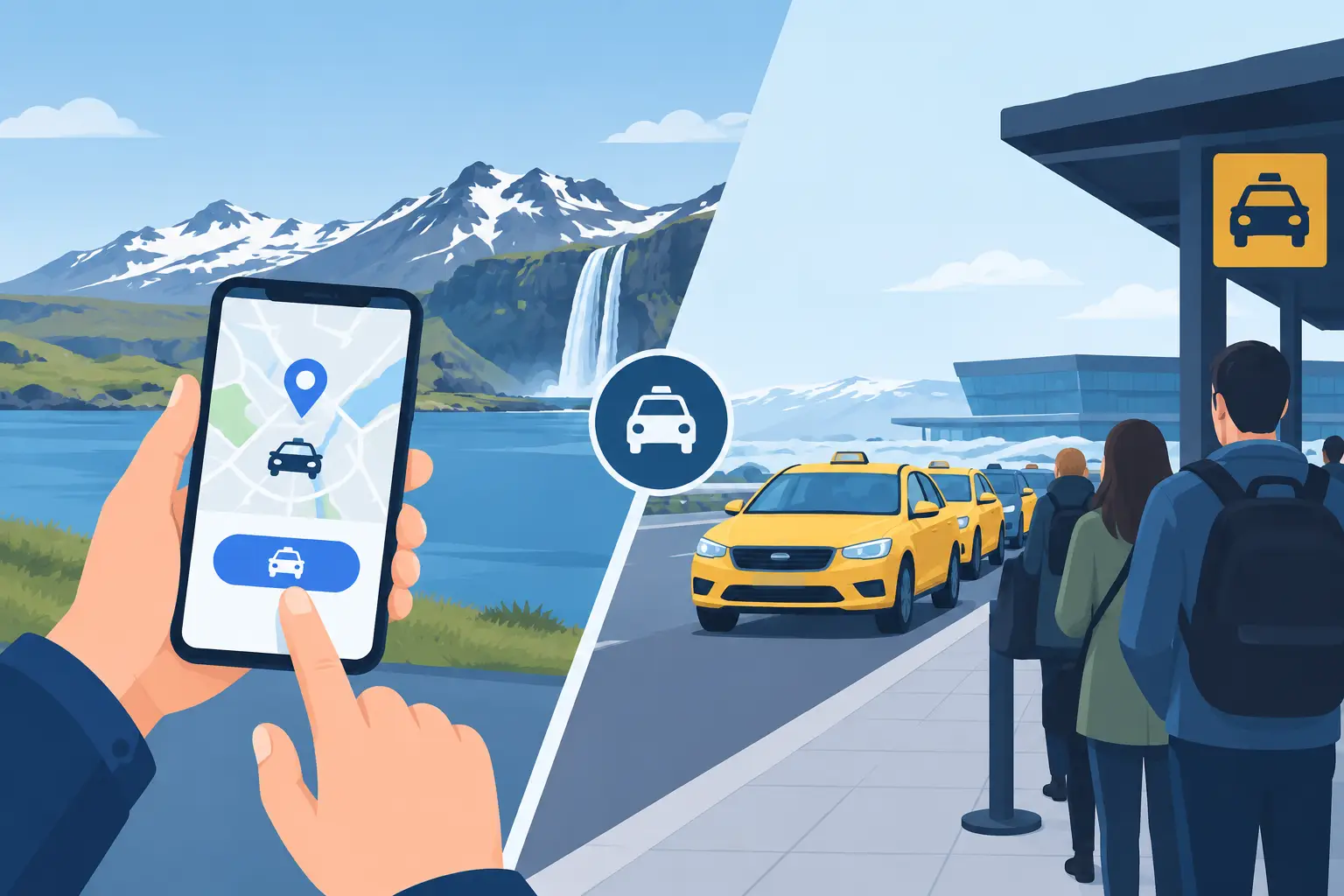 Online Booking Versus Taxi Queue in Iceland