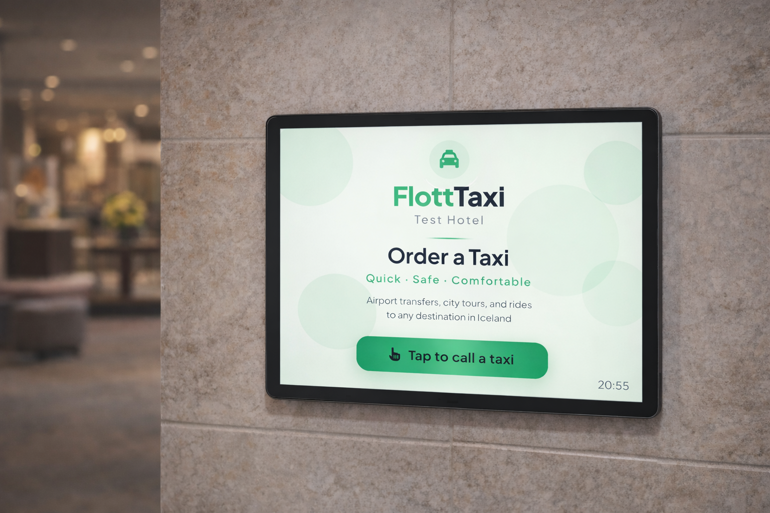 FlottTaxi Kiosk Mode for hotel lobby